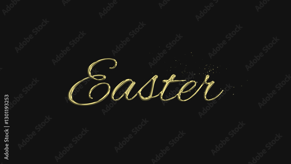 Easter gold lettering text typography on gray or black background golden text banner illustration great for wishing and celebrating Happy Easter with your loved ones Easter gold lettering text typography on gray or black background golden text banner illustration great for wishing and celebrating Happy Easter with your loved ones
