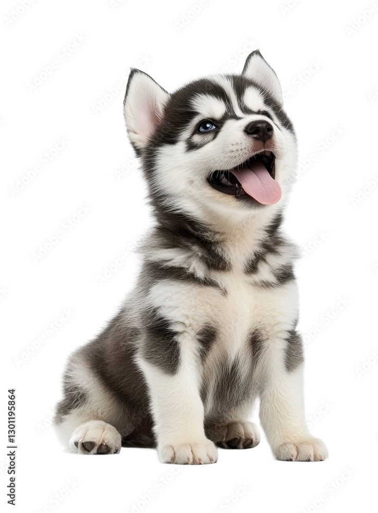 Happy husky puppy playing joyfully in a bright atmosphere and enjoying the moment with a playful spirit at a young age, cut out Happy husky puppy playing joyfully in a bright atmosphere and enjoying the moment with a playful spirit at a young age, cut out