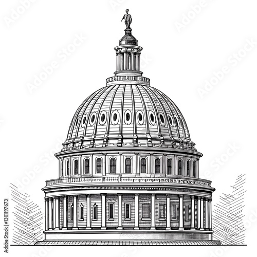 Artistic Capitol Building Sketch A Timeless Washington DC Symbol PNG file download