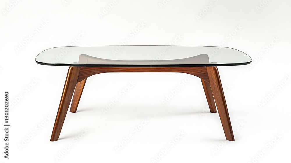 Elegant glass coffee table asset in-house furniture item white background contemporary design Elegant glass coffee table asset in-house furniture item white background contemporary design