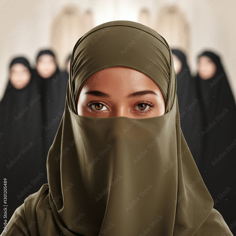 Naklejka premium Hijab and Nikqab Portrait 
