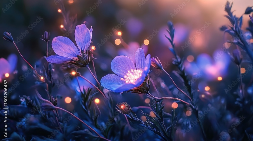 Twilight wildflower meadows glowing in soft neon light, layered exposure for depth, petals swirling in a mesmerizing spiral pattern Twilight wildflower meadows glowing in soft neon light, layered exposure for depth, petals swirling in a mesmerizing spiral pattern