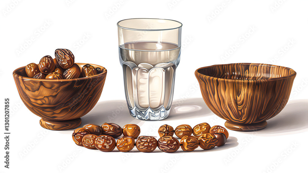 A Set of Traditional Ramadan Elements � A Bowl of Fresh Dates A Set of Traditional Ramadan Elements � A Bowl of Fresh Dates