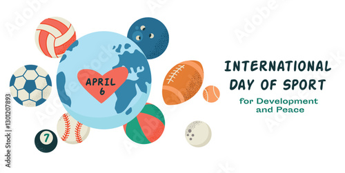 International Day of Sport 6 april greeting card, concept, background, card, banner, poster