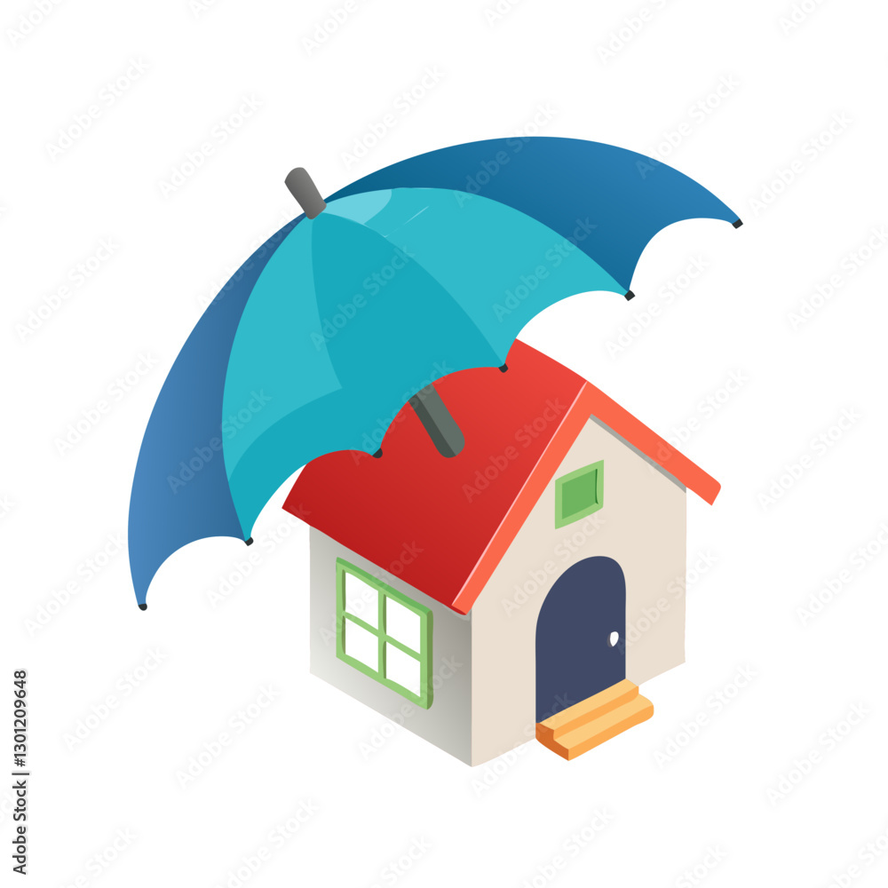 custom made wallpaper toronto digitalHouse under a blue umbrella icon