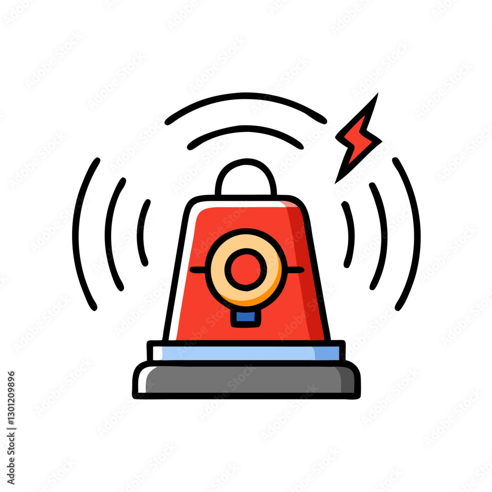 Emergency siren with ringing alert Emergency siren with ringing alert