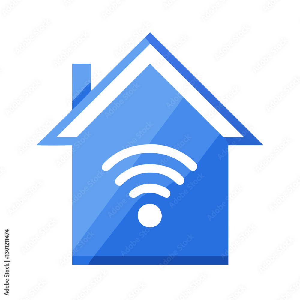 Smart home with Wi-Fi signal Smart home with Wi-Fi signal