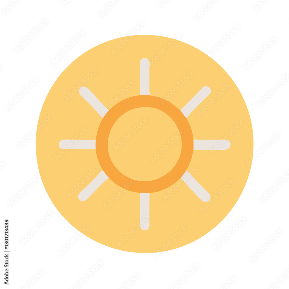 Bright sun icon representing warmth and energy Bright sun icon representing warmth and energy