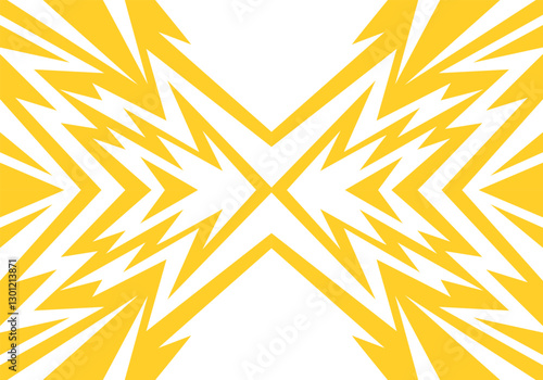 "Radical Lines: Yellow and White Contrast,spikes and zigzag pattern