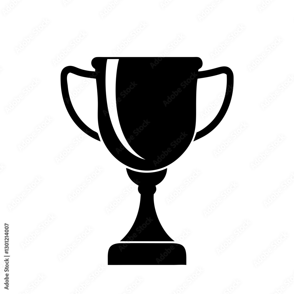 Black trophy cup silhouette symbolizing achievement Black trophy cup silhouette symbolizing achievement
