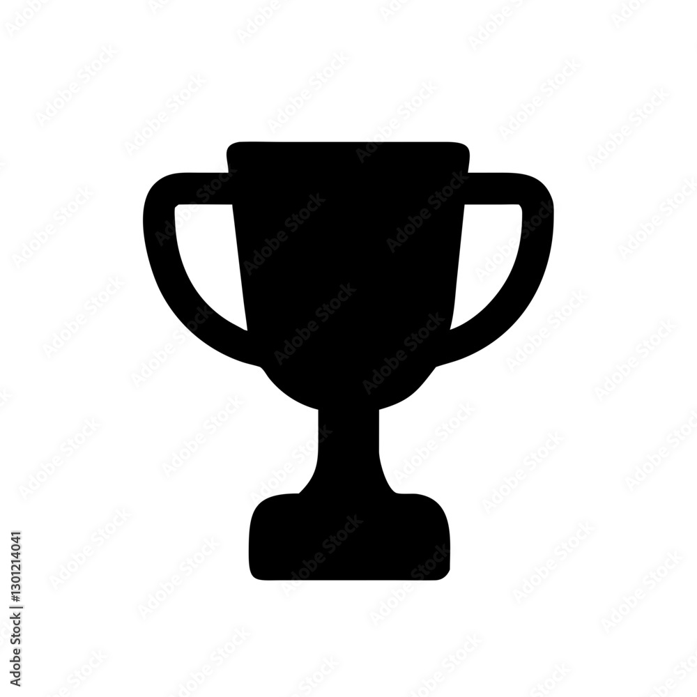 Black trophy cup silhouette representing success Black trophy cup silhouette representing success