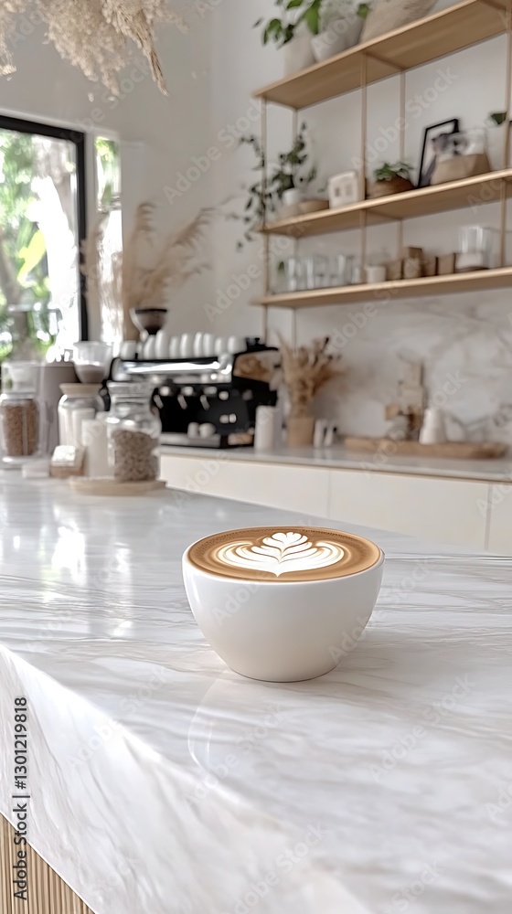 Fototapeta premium Latte art coffee shop counter