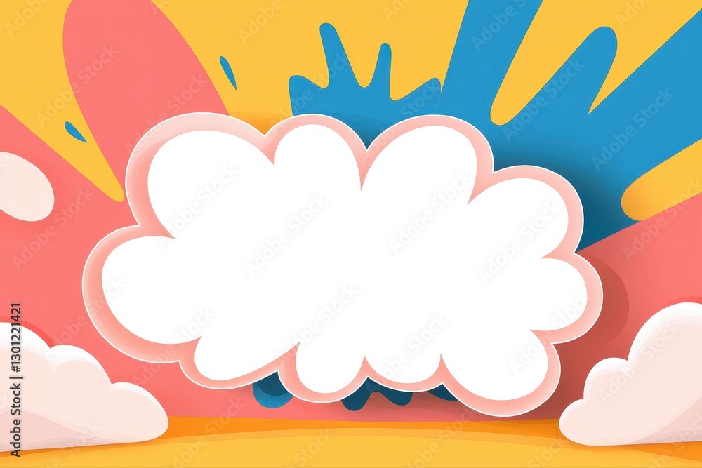 Colorful comic pop art background with cloud and sun in vibrant burst design for creative projects Colorful comic pop art background with cloud and sun in vibrant burst design for creative projects