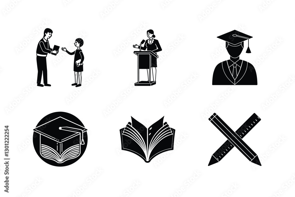 Education Icons Student, Teacher, Lecture, Graduation, Learning, Books, Knowledge, Study Education Icons Student, Teacher, Lecture, Graduation, Learning, Books, Knowledge, Study