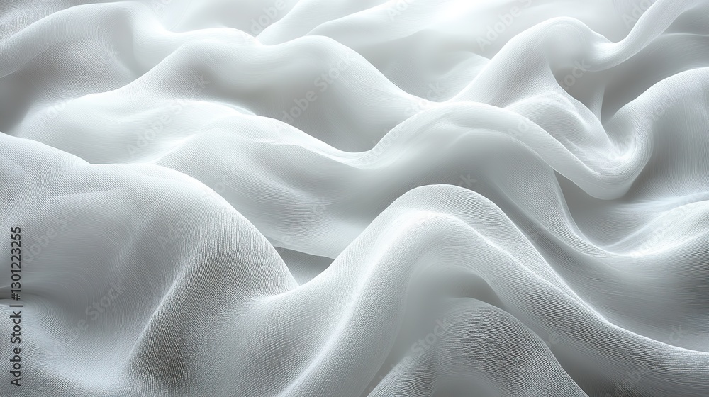 Obraz premium A white, low contrast abstract background features elegant waves and a textured surface, creating a light and elegant backdrop.