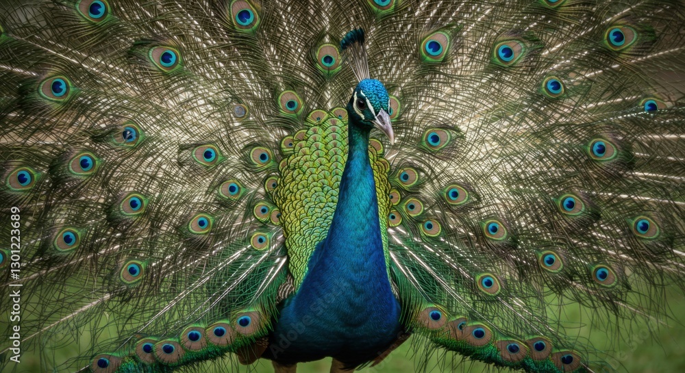 Fototapeta premium Majestic Peacock Posing for Photo