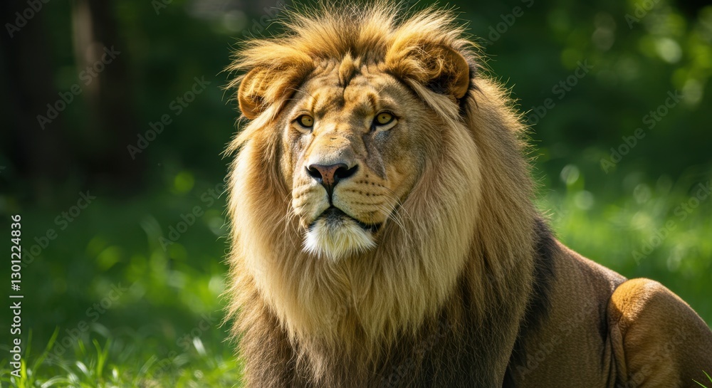 Regal Lion Basking in Sunlight Regal Lion Basking in Sunlight
