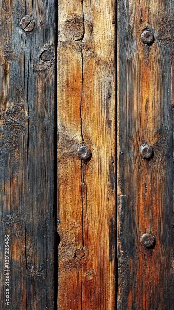 Close up of weathered wooden planks with nails. Close up of weathered wooden planks with nails.