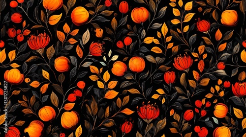 Autumn fruit floral pattern