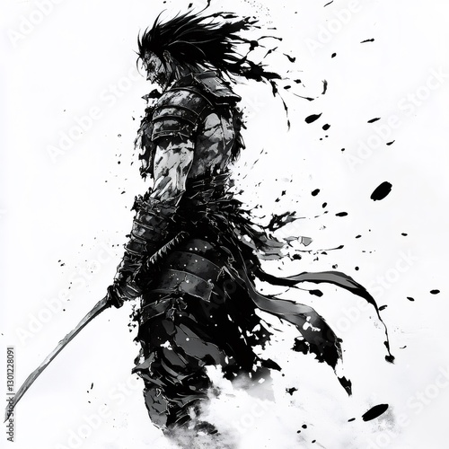 black and white samurai wallpaper