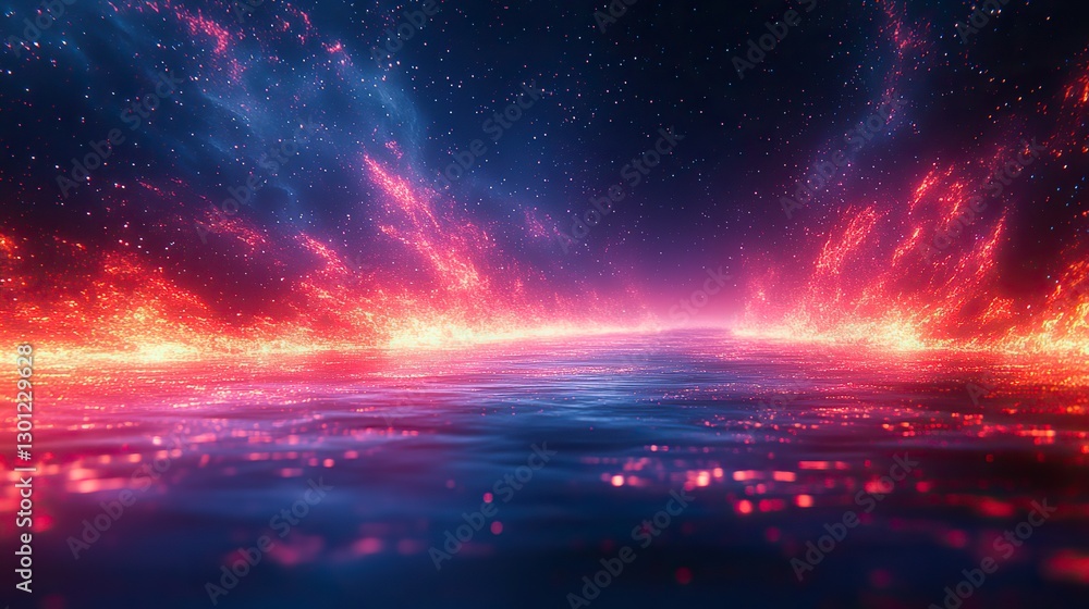 Fototapeta premium Abstract blue, red, and purple background with a digital distorted motion glitch effect cyberpunk design.