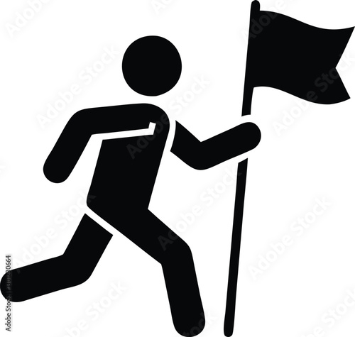Runner with Flag