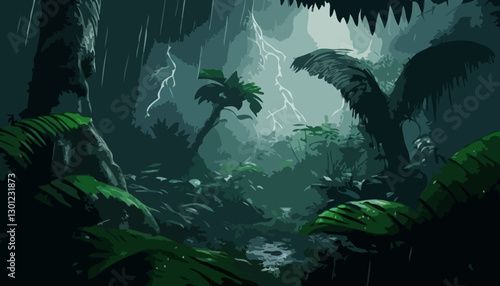 Stormy rainforest