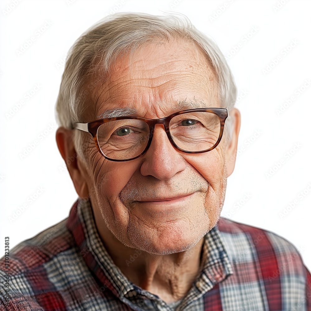An elderly man with gray hair and glasses smiles warmly at the camera, exuding a friendly aura. An elderly man with gray hair and glasses smiles warmly at the camera, exuding a friendly aura.