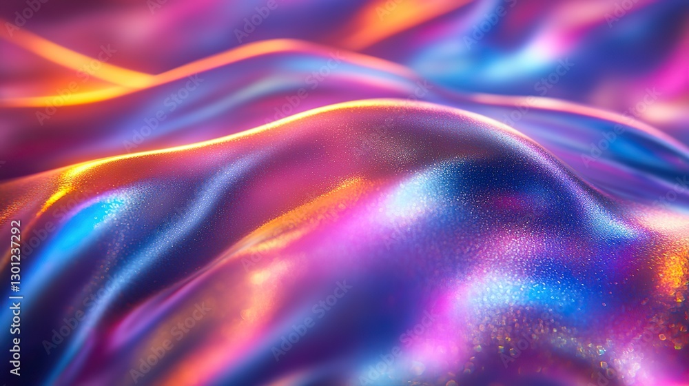 Abstract holographic background in 80s, 90s, 2000s style. Modern bright neon blue, purple, green, pink metallic psychedelic holographic foil texture. New wave, retro futurism. Abstract holographic background in 80s, 90s, 2000s style. Modern bright neon blue, purple, green, pink metallic psychedelic holographic foil texture. New wave, retro futurism.