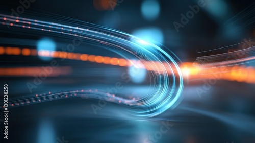 Dynamic light trails abstract digital art modern visuals futuristic environment artistic perspective movement concept