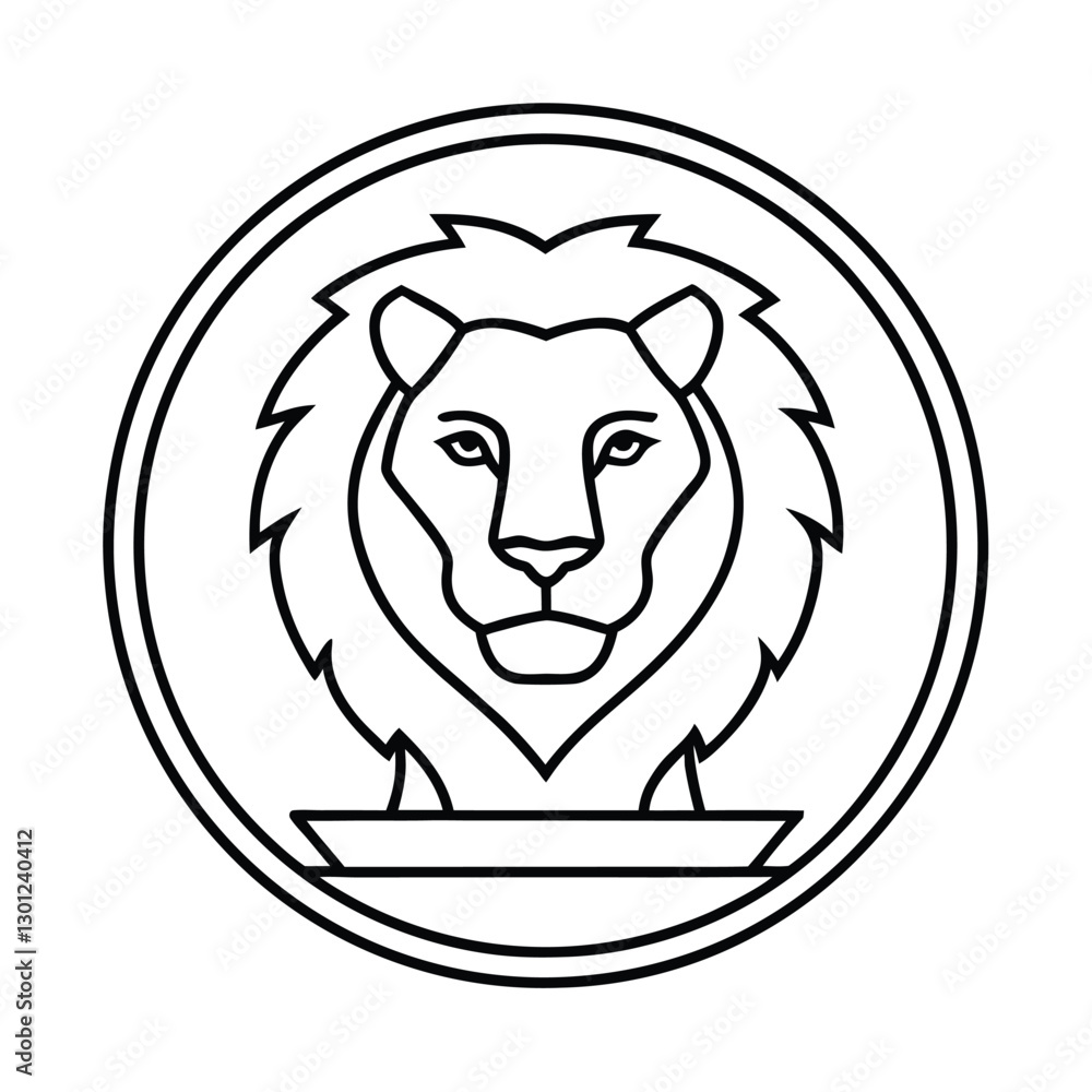 Outline of a lion head icon vector. Outline of a lion head icon vector.