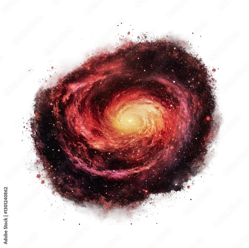 Fototapeta premium Cosmic whirlpool of vibrant colors reflects the wonders of the universe, igniting curiosity and imagination for endless discovery, cut out
