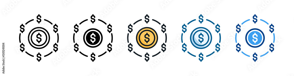 Hedge Fund  Icon Set Multiple Style Collection