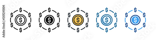 Hedge Fund  Icon Set Multiple Style Collection