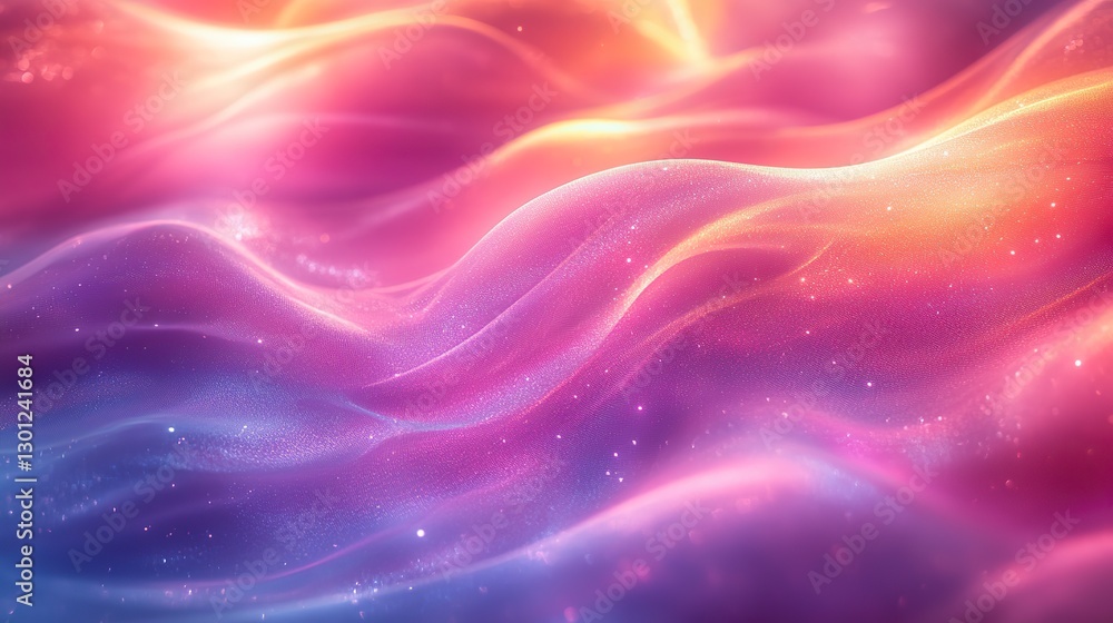 Fototapeta premium Abstract pastel holographic blurred grainy pink and purple gradient banner digital background texture.