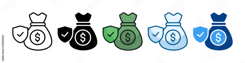 Security Investment Icon Set Multiple Style Collection Security Investment Icon Set Multiple Style Collection