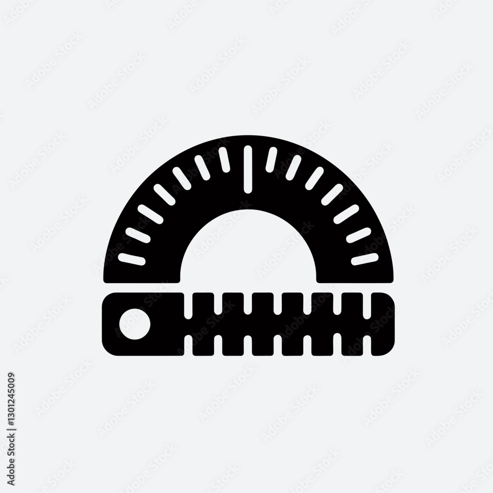 Fototapeta premium very simple flat and single minimalist Ruler Silhouette in black on a white background