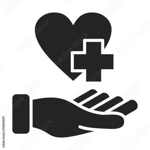 Healthcare Icon Glyph Style. Vector Illustration For Graphic Design