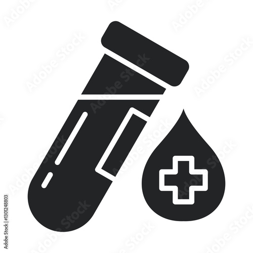 Blood Sample Icon Glyph Style. Vector Illustration For Graphic Design