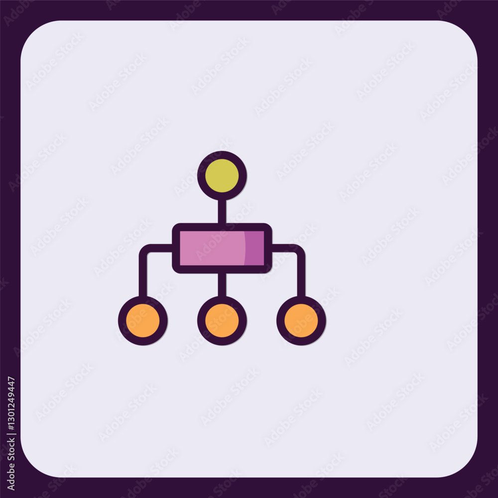 Flowchart Icon Representing Data Management or Business Structure Processes Flowchart Icon Representing Data Management or Business Structure Processes