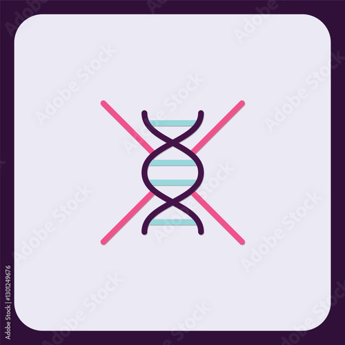 Minimalist flat icon symbolizing genetic mutation or research restriction