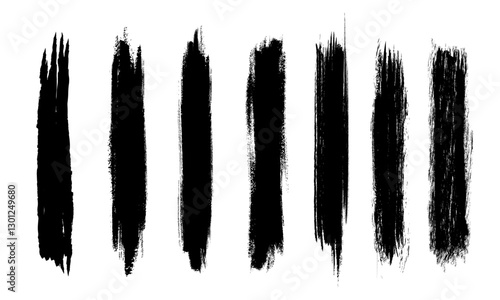 Brush strokes vector. Set of text boxes. Paintbrush collection. Grunge design elements. Brush texture banners. Painted round, circle, rectanglar, long and diagonal strokes
