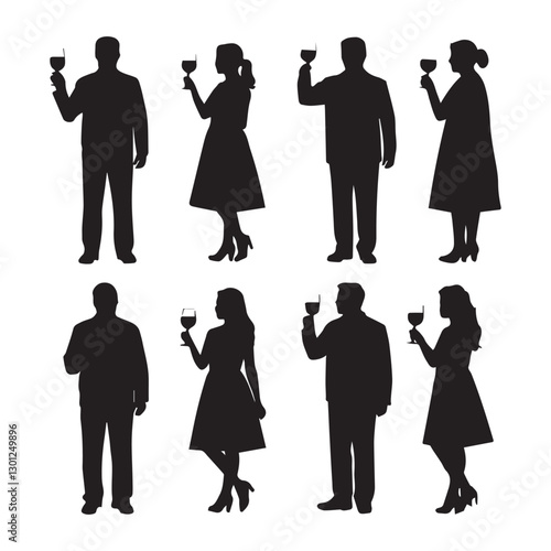 Silhouettes illustration of Amputee football player. Disabled athletes with different action, pose. Isolated on white background. Graphic vector