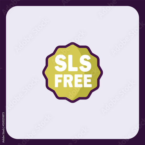SLS Free Symbol, Emblem for Chemical-Free Products, Isolated Minimalist Icon