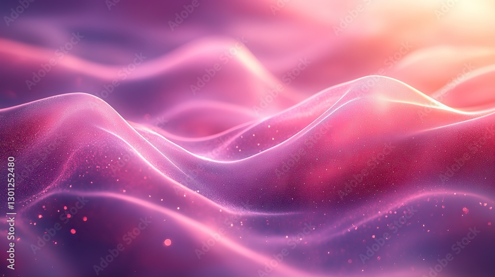 Obraz premium An abstract blurred soft-focused futuristic wavy background. Trendy neon pink color concept.