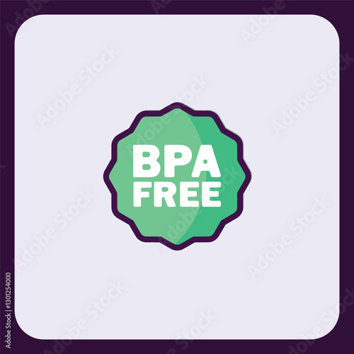 Modern illustration displaying the BPA-free guarantee and symbol usage