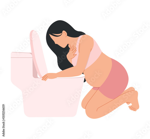 Mother has morning sickness, vomiting