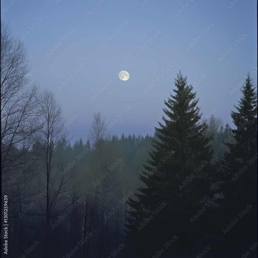 A glowing moon above a quiet forest its light softly illuminating the treetops ar 16:9 v 6.1 q 2 A glowing moon above a quiet forest its light softly illuminating the treetops ar 16:9 v 6.1 q 2