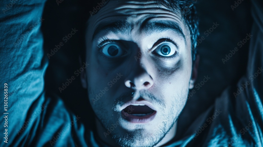 person trapped in a nightmare, eyes wide in terror, surreal background, cinematic lighting person trapped in a nightmare, eyes wide in terror, surreal background, cinematic lighting