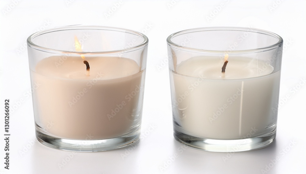 Scented Candles: Aromatic Glow Isolated on White Background Scented Candles: Aromatic Glow Isolated on White Background